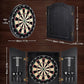 Sisal Dart Board Cabinet Sets, Decorative Dart Boards for Adults [6*Steel Darts] - Wooden Dartboard Cabinet with Integrated Scoreboard for Family Game Rooms