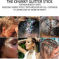 MEICOLY Blue Face Body Glitter Stick,Blue Hair Face Glitter Makeup,Mermaid Chunky Glitter Face Paint,Waterproof Sparkle Festival Rave Accessories for Women