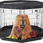 PJYuCien Dog Playpen, 8 Panels 42’’H Dog Pens Indoor with Bottom Pad and Top Cover, Metal Foldable Pet Puppy Exercise Fence Crate Kennel, Better for Medium and Big Animals,Black