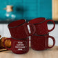 DISCOUNT PROMOS Custom Ceramic Campfire Coffee Mugs 13 oz. Set of 10, Personalized Bulk Pack - Perfect for Tea, Espresso, Cappuccino, Hot Cocoa - Maroon