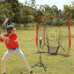 Storgem Baseball and Softball Practice Net 7×7ft Portable Hitting Pitching Batting Training Net Baseball Backstop Net with Batting Tee and Strike Zone and Bow Frame