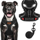 MIDOG No-Pull Dog Harness | Adjustable & Reflective Pet Harness Leash Set for Small Medium Large Dogs Walking, Training| No Choke, Front Clip, Soft Padded Vest with Easy Control Handle - Black, L