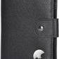 Polare Luxury RFID Blocking Leather Passport Holder Travel Wallet For Men and Women (Black with AirTag Slot(Snap Version))