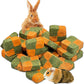 Fhiny 24 PCS Rabbit Chew Toys, Natural Timothy Hay Carrot Biscuit Handmade Bunny Molar Toys for Teeth Small Animal Snacks for Rabbits Guinea Pigs Chinchillas Hamsters Gerbils