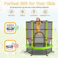 GYMAX Toddler Trampoline, 55” Trampoline for Kids with Bottom-to-Top All-Round Enclosure Net & Seamless Jumping Mat, ASTM Approved Easy Assembly Kids Mini Trampolines Indoor/Outdoor