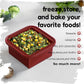 2-Cup Silicone Freezer Trays with Lids – Perfect for Meal Prep, Portion Control, and Easy Freezing-Meal Prep Container Molds for Soup,Leftovers (Cranberry, 4 Pack)