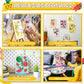 Blosssound 10 Set Pre Printed Canvas Pre Drawn Canvas Painting with Easel Kits 5" x 7" Outline Painting Panels for Beginners, DIY Craft Project, Party Favor, Home Decors(Fruit)