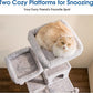 MWPO 70.1-Inch Large Cat Tree, Multi-Level Tall Cat Tower for Indoor Cats, Plush Cat Condo with Big Padded Perches, Sisal-Covered Scratching Posts, Hammock, Toys for Kittens & Cats - Light Grey