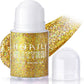 Roll-on Holographic Body Glitter Gel for Face Hair, Chameleon Color Changing Glitter Gel Under Light, Chunky Mermaid Sequins Festival Party Rave Accessories Shimmer Makeup (18# Gold)