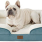 Bedsure Orthopedic Dog Bed Medium Size Dogs - Washable Medium Dog Cat Bed Waterproof, Comfort Pet Couch Sofa with Washable Removable Cover, Pets Bed with Nonskid Bottom, Dune Haze Blue, 28"