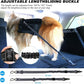 AUBELL Dog Seat Belt for Car,2 Pack Set 3-in-1 Adjustable Reflective Bungee Heavy Duty Dog Car Harness Tether with Clip Hook Latch & Buckle,Swivel Zinc Alloy Carabiner,Black+Black