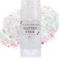 Rainbow White Hair Glitter Stick,Mermaid Costume Body Face Glitter, Singer Concert Star Glitter Makeup for Kids and Women,Waterproof Rave Accessories Sequins Body Paint for Clavicle