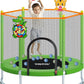 60" Indoor Outdoor Trampoline for Kids,MILUMILU Mini Baby Trampoline with Safety Enclosure Net, Basketball Hoop, Jumping Mat - Birthday Gifts for Children Boy Girl.