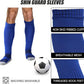 2 Set Grip Soccer Socks with Shin Guard Sleeves Non Slip Soccer Leg Sleeve Socks for Men Women
