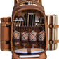 Apollo Walker Picnic Backpack Bag for 4 Person with Cooler Compartment,Wine Bag, Picnic Blanket(45"x53"),Best for Family and Lovers Gifts (Brown)