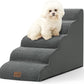 Dog Stairs for High Bed 22.6" H, Small Dog Step for Puppy, Older or Cat, Curved Ramp for Car, Ladder with High Density Foam, Lightweight, Durable, 15.7x33x22.6 inch, 5 Step, Dark Grey