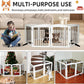 ZJSF Freestanding Panel Dog Gate for Indoor, Doorways,Stairs, or Hallways,Foldable Wooden White Dog Gates for House,Pet Gate for Dogs,Dog Fence, Puppy Gate,Support Feet Included,32 "Height-3 Panels
