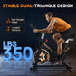 Exercise Bike, Wenoker Stationary Bike for Home, App Supported Indoor Bike with Silent Belt Drive, Heavy Flywheel, Multi-grips Handlebar and Upgraded Digital Display