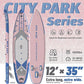 City Park 12'×35" Extra Wide Paddle Board with Seat, One-Stop Premium SUP Board Gears, Tailored 5 Fins, Stable Inflatable Stand Up Paddle Boards for Youth/Adults of All Levels
