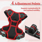 rabbitgoo Dog Harness No Pull with 2 Leash Clips, Adjustable Soft Padded, Reflective Oxford No Choke Pet Vest with Easy Control Handle for Puppy, Black & Red, XS