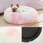 Love's cabin Calming Cat Bed for Indoor Cats,Anti-Anxiety Donut Round Dog Bed,Fluffy Faux Fur Washable Pet Bed for Small Medium Dogs and Cats,Rainbow,20in