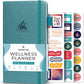 Clever Fox Wellness Planner - Weekly & Daily Health and Wellness Log, Food Journal & Meal Planner Diary for Calorie Counting, Notebook for Medical Condition Tracking – Pocket size (Aquamarine)