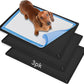 Skywin TidyFriend 3 Pk Pee Pad Holder Tray for 30” x 23” Pee Pads with Corner Lock Holes, Raised Edges, Non-Spill, Easy to Clean Silicone Dog Potty Tray Holder, for Indoor Floor Protection (Black)