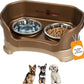 Neater Pet Brands Neater Feeder Deluxe Mess Proof Dog Bowls Elevated for Small Dogs Under 19 lbs, Made in USA, No Spill Raised Dog Food Bowl Stand Feeding Station, Food and Water Bowl Set, Bronze