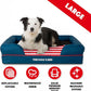 The Dog’s Bed, Large Blue Oxford with Red Trim USA Flag Dog Bed with Central Flag 36x27 Memory Foam, Pain Relief: Arthritis, Post Surgery,Waterproof Washable Cover, Veterinary Approved