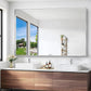 Silver Bathroom Mirror, 60x40 Inch Rectangular Framed Mirror, Large Wall Mounted Bathroom Vanity Mirror Over Sink for Bedroom,Restroom, Living Room, Hangs Vertically or Horizontally