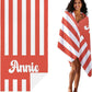 JML Personalized Beach Towel with Name, Custom Cabana Stripe Beach Towel, Customized Microfiber Pool Towel, Quick Dry & Absorbent Swim Towel for Adult,Mother's Day, Birthday, Summer Holiday,Vacation