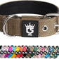 TSPRO Tactical Dog Collar 1.25 Inch Wide Thick Dog Collars with Heavy Duty Metal Buckle, Durable, Strong, Adjustable for Small Dogs (Khaki S)