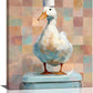 Funny Duck Bathroom Wall Art Cute Duck on Toilet Canvas Wall Decor Funny Quirky Farm Animal Pictures Painting Print Framed Artwork Decorations Gifts for Bathroom 20"x24"