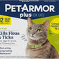 PetArmor Plus Flea and Tick Prevention for Cats, Cat Flea and Tick Treatment, 12 Doses, Waterproof Topical, Fast Acting, Cats Over 1.5 lbs