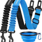 COOYOO Dog Seat Belt,3 Piece Set Retractable Dog Car Harness Adjustable for Vehicle Nylon Pet Safety Heavy Duty & Elastic
