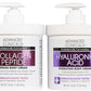 Advanced Clinicals Collagen Peptides Body Lotion + Hyaluronic Acid Moisturizer 2PC Skincare Set For Women & Men | Dry Skin Moisturizing Body Cream Helps Diminish Appearance Of Crepey Skin, 2PC Bundle