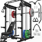 M21 Smith Machine, Multi-Function Power Cage with Dual Pulley Cable Crossover System, 2000LBS All-in-One Squat Rack with Smith Bar and Attachments