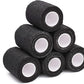 TOBWOLF 12PCS First Aid Self Adherent Bandage, 3" x5yd / 7.5cmx4.5m Cohesive Bandage Tape Wrap, Elastic Athletic Non Woven Fabric Sport Wrap for Sports, Medical - Black