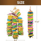 MYFAMIREA Parrot Toys for Medium Birds, Parrot Chewing Cardboard Toys Natural Wooden Macaws Cage Chewing Gifts for African Greys, Cockatoos, Macaws, Small and Medium Birds