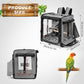 Suertree Bird Carrier with Seat Belt for Car Travel, Bird Backpack Carrier with Indestructible Stainless Steel Mesh, Large Bird Carrier Travel Cage, Grey
