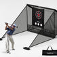 Golf Cage Practice Hitting Net,10x7ft Heavy Steel Frame with 2 Net Side Barriers,for Backyard Driving Chipping Swing Training, Home Range for Indoor& Outdoor.