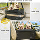 PETSFIT Dog Booster Car Seat, Dog Car Seats for Medium Sized Dogs or 2 Small Pets with 2 Safety Leashes and Patented Buckles, Carseat for Dogs with Storage Pockets for Pets Under 45Lbs (Black)