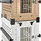 Heavy Duty Fully Collapsible Powder-Coated Aluminum Dog Crate - Medium (White)