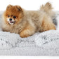 Bedsure Orthopedic Dog Beds for Small Dogs - Washable Small Dog Cat Bed Waterproof, Comfort Pet Couch Sofa with Washable Removable Cover, Pets Bed with Nonskid Bottom, Long Faux Fur-Misty Grey, 24"