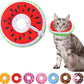 Cat Cone Collar Soft, Adjustable Cat Recovery Collars Kitten Cones to Stop Licking, Cute Donut E Collar After Surgery, Wound Healing Elizabethan Collar for Kittens (Watermelon, Medium)