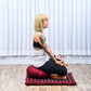 Leewadee Meditation Cushion Set – 1 Round Zafu Meditation Pillow and 1 Square Roll-Up Zabuton Meditation Mat, Pillows Bundle Filled with Kapok