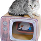 TV Cat Scraper - Durable Cat Leisure Bed - Indoor Scraper and Play House - Corrugated Toy Cat Birthday - 16.9L*12.5W*9H