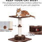 Furhaven 22.5" Tall Cat Tree for Indoor Cats, Ft. Sisal Scratching Post, Plush Ball Toy, & Busy Box Toy - Tiger Tough Scratching Post Interactive Playground - Brown, One Size
