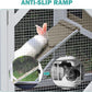 Rabbit Hutch Indoor for 2-4 Rabbits & Guinea Pigs，Bunny Cage with Slide-Out Plastic Trays，Wooden Small Animal Cage for Rabbits, Bunnies, and Guinea Pigs (Light Brown)