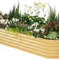 Vego garden Raised Garden Bed Kits, 17" Tall 9 in 1 8ft X 2ft Metal Raised Planter Bed for Vegetables Flowers Ground Planter Box, Sunlit Oak